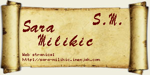 Sara Milikić vizit kartica